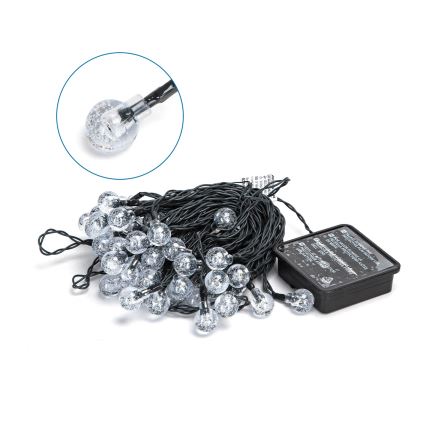 Aigostar - Dekorative LED-Solar-Lichterkette 50xLED/8 Funktionen 12m 800 mAh IP65 warmweiβ