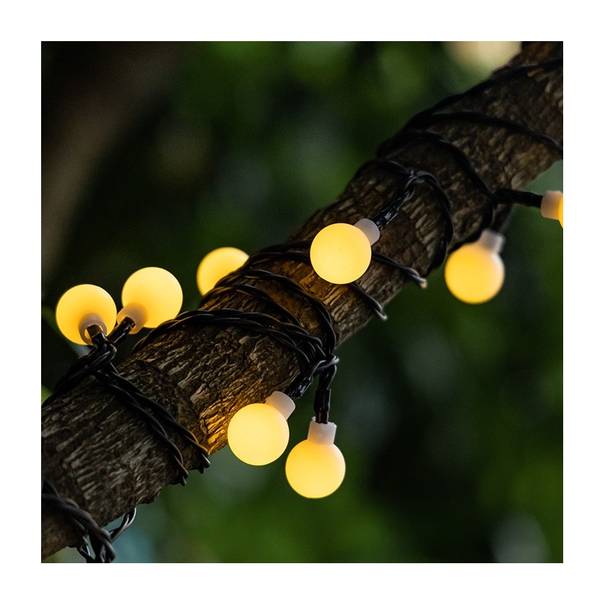 Aigostar - Dekorative LED-Solarkette 50xLED/8 Funktionen 12m IP65 warmweiβ