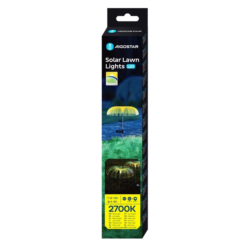 Aigostar - Dekorative LED-Solarleuchte LED/0,03W/1,2V 70cm 300 mAh 2700K IP44