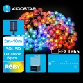 Aigostar - Dekorative LED-Solarlichterkette 50xLED/8 Funktionen 12m IP65 mehrfarbig