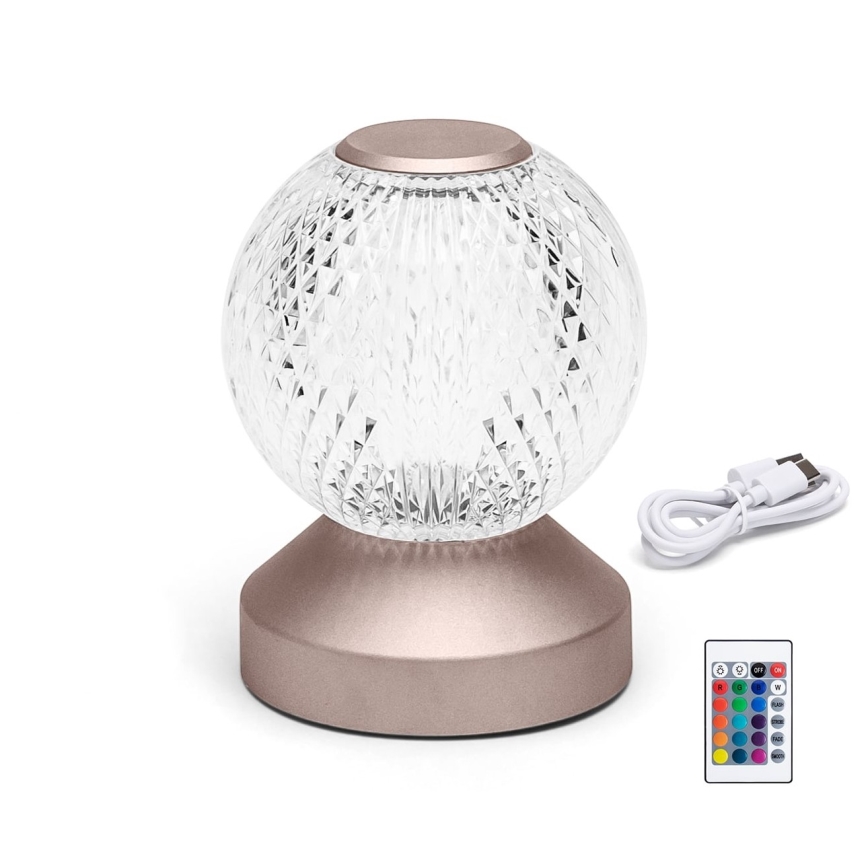 Aigostar - Dimmbare aufladbare LED-RGB-Tischleuchte LED/1W/5V 1800mAh 13,5 cm + Fernbedienung