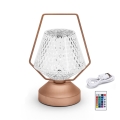 Aigostar - Dimmbare aufladbare LED-RGB-Tischleuchte LED/1W/5V 1800mAh 20 cm + Fernbedienung