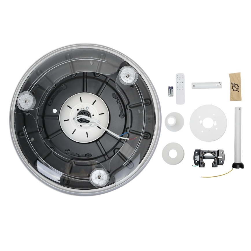 Aigostar - Dimmbare LED-Deckenleuchte mit Ventilator MESH LED/50W/230V 2700-6500K schwarz + Fernbedienung