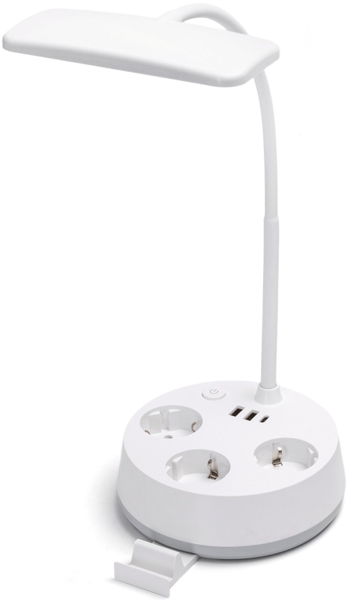 Aigostar - dimmbare LED-Tischlampe mit Steckdosen und USB-Anschlüssen LED/4,6W/230V 3000/4000/6500K weiß