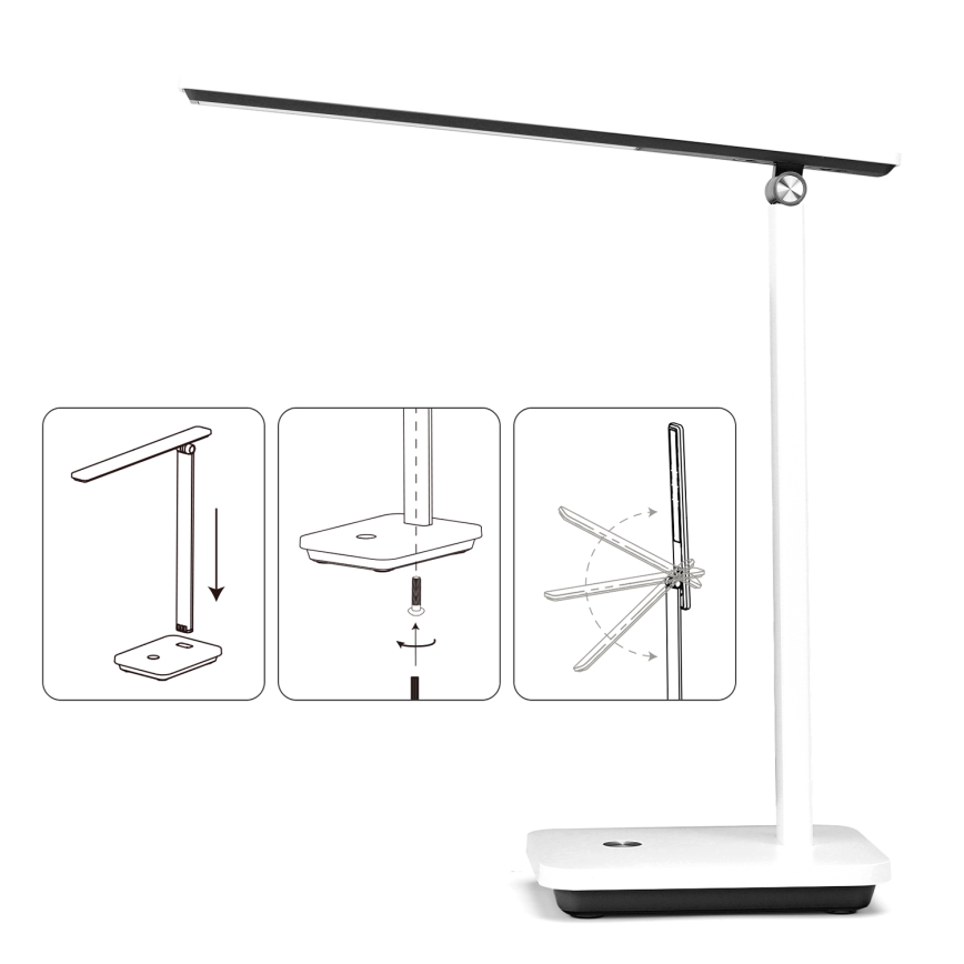 Aigostar - Dimmbare LED-Tischleuchte LED/5W/5V 3000-6500K weiß/schwarz