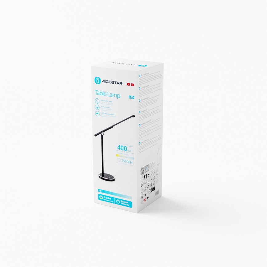 Aigostar - Dimmbare LED-Tischleuchte mit Touch-Funktion LED/8W/230V 3000-6000K schwarz