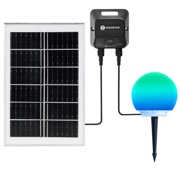 Aigostar - Dimmbare RGB-LED-Außenlampe MESH LED/20W/3,7V 4000mAh 2700-6500K IP65 Ø 15 cm