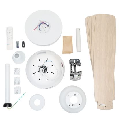 Aigostar - Dimmbarer LED-Deckenventilator LED/20W/230V 2700-6500K 132cm weiß/beige + Fernbedienung