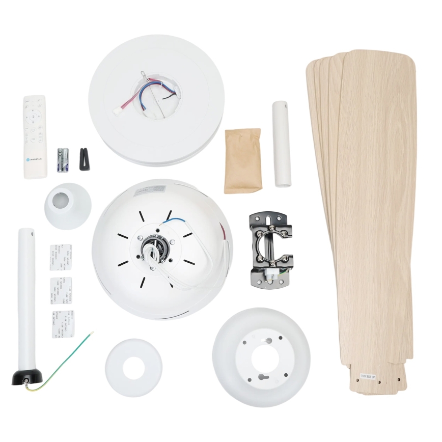 Aigostar - Dimmbarer LED-Deckenventilator LED/20W/230V 2700-6500K 132cm weiß/beige + Fernbedienung