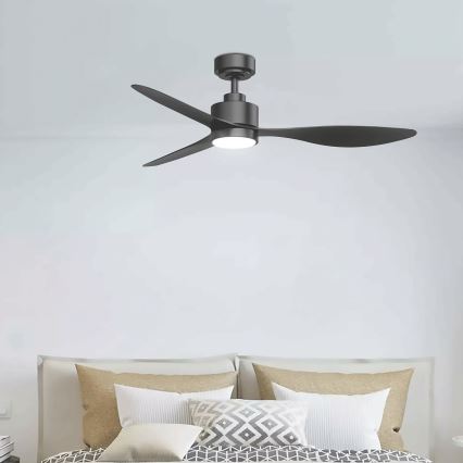Aigostar - Dimmbarer LED-Deckenventilator LED/20W/230V 2700-6500K 132cm schwarz + Fernbedienung