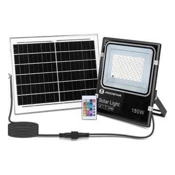Aigostar - Dimmbarer LED-RGB-Solarstrahler LED/150W/3,2V IP66 + Fernbedienung