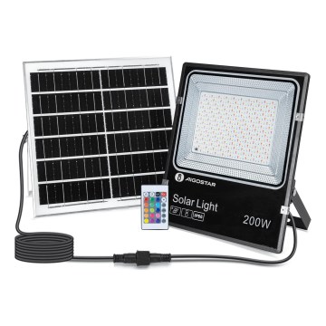 Aigostar - Dimmbarer LED-RGB-Solarstrahler LED/200W/3,2V IP66 + Fernbedienung