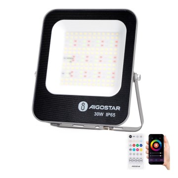 Aigostar - Dimmbarer LED-RGBW-Fluter MESH Smart LED/30W/230V 6500K IP65 + Fernbedienung