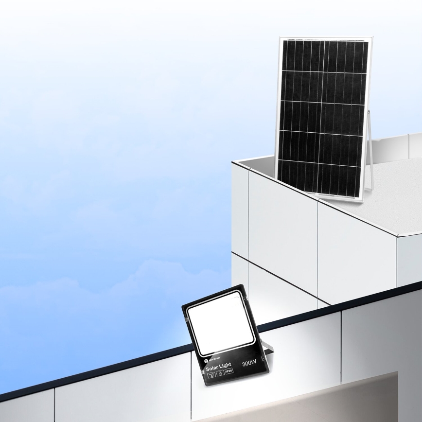 Aigostar - Dimmbarer LED-Solarstrahler LED/300W/3,2V IP66 + Fernbedienung