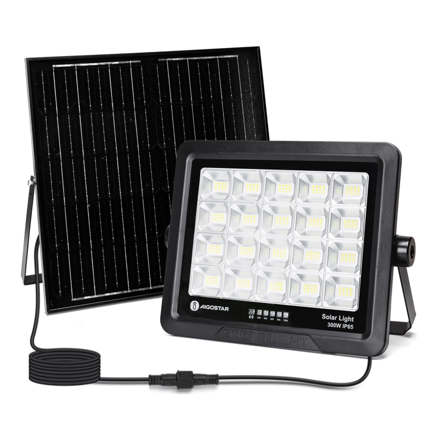 Aigostar - Dimmbarer LED-Solarstrahler LED/300W/3,4V IP65 + Fernbedienung