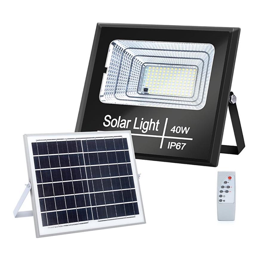 Aigostar - Dimmbarer LED-Solarstrahler LED/40W/3,2V IP67 2000 mAh + FB