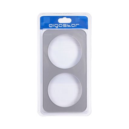 Aigostar - Doppel-Fotorahmen aus Glas, silberfarben