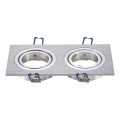 Aigostar - Doppelrahmen für Einbauleuchte GU10 17,3 x 9,1 cm mattchrom