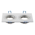 Aigostar - Doppelrahmen für Einbauleuchte GU10 17,3x9,1 cm weiß