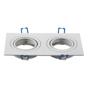 Aigostar - Doppelrahmen für Einbauleuchte GU10 17,3x9,1 cm weiß
