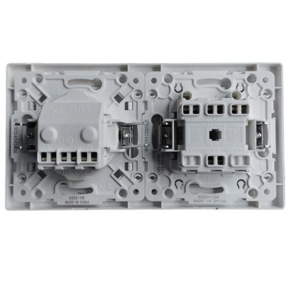 Aigostar - Doppelschalter Nr. 1 und SCHUKO-Steckdose 250V mit Rahmen, weiß