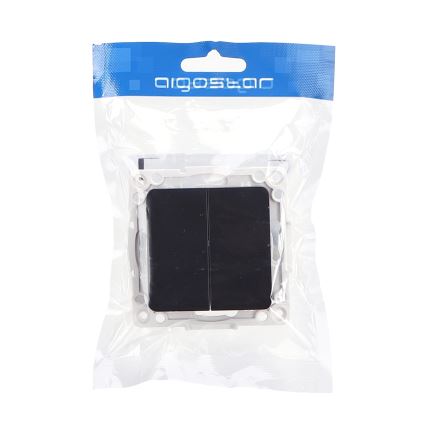 Aigostar - Doppelschalter ohne Rahmen Nr. 5, schwarz