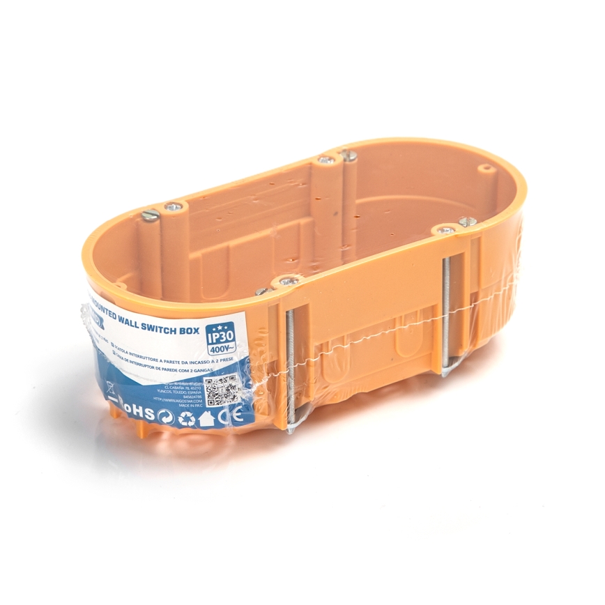 Aigostar - Doppelte Einbaudose für Unterputzmontage, orange