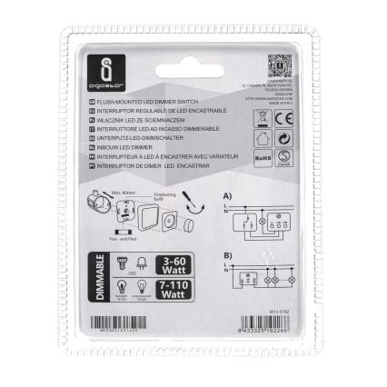 Aigostar - Drehdimmer 110W/230V weiß