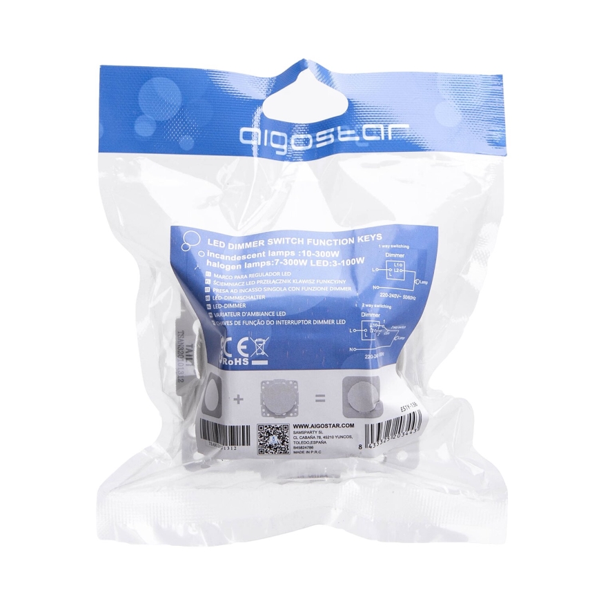 Aigostar - Drehdimmer 300W/230V weiß