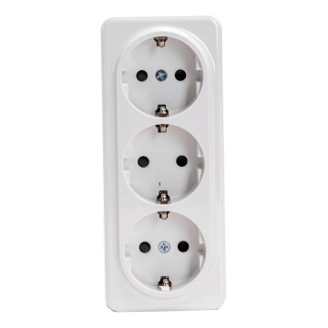 Aigostar - Dreifach-Wandsteckdose SCHUKO 250V weiß
