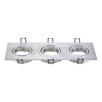 Aigostar - Dreifachrahmen für Einbauleuchte GU10 25,5x9,1 cm mattchrom