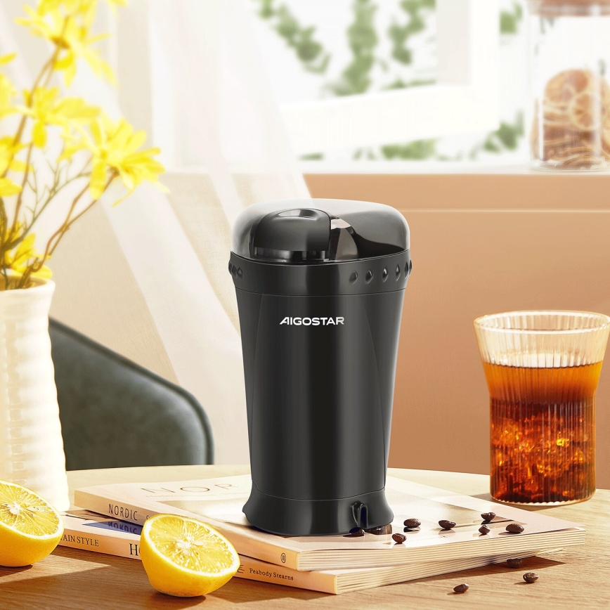 Aigostar - Elektrische Kaffeebohnenmühle 60g 200W/230V schwarz