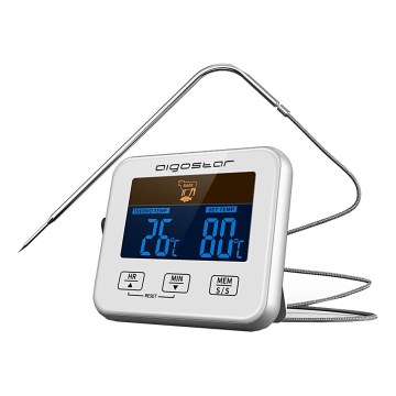 Aigostar - Fleischthermometer mit LCD-Anzeige 0-250 °C 2xAAA