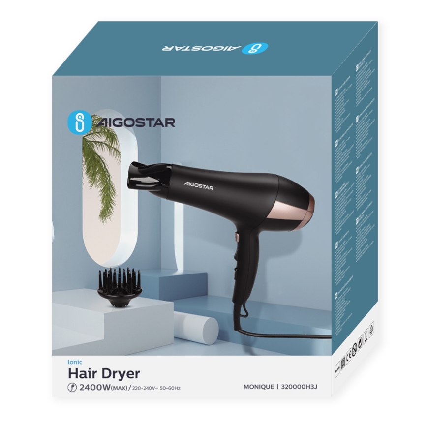 Aigostar - Haartrockner 2400W/230V schwarz