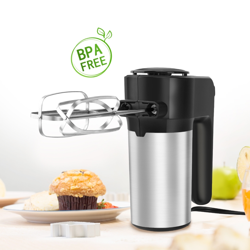 Aigostar - Handmixer 300W/230V schwarz/matt Chrom