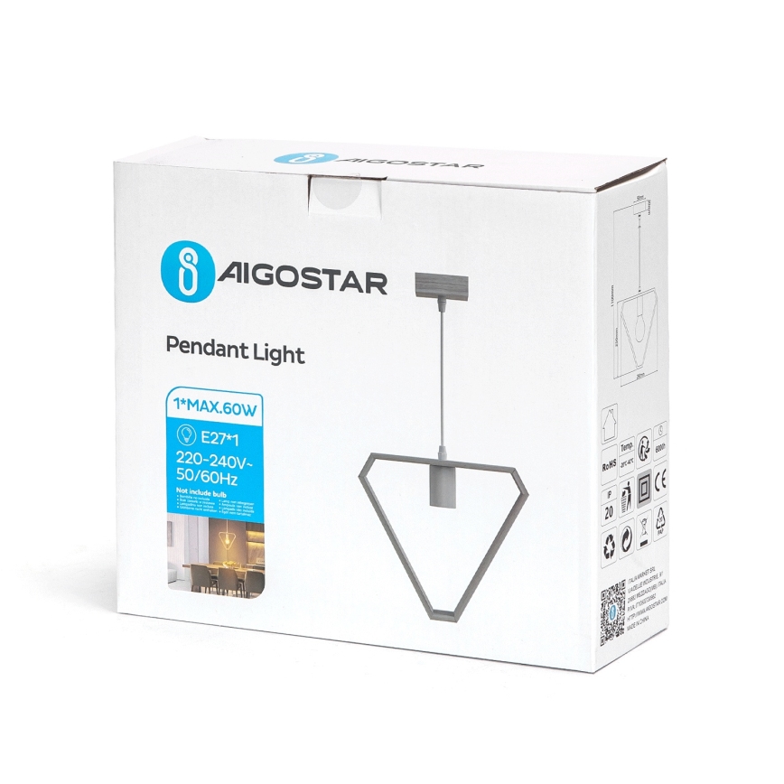Aigostar - Hängeleuchte 1xE27/60W/230V beige