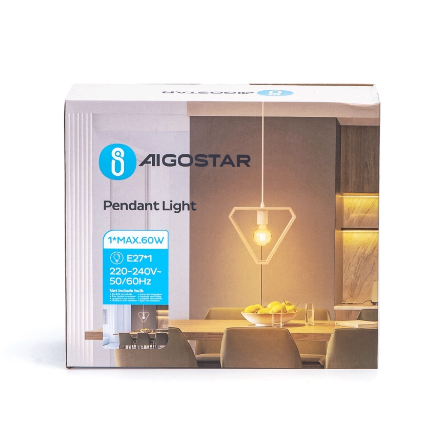 Aigostar - Hängeleuchte 1xE27/60W/230V beige