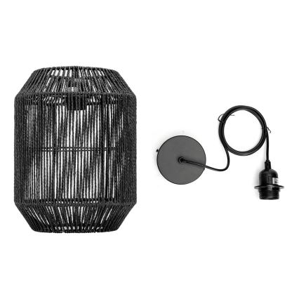 Aigostar - Hängeleuchte an Kabel 1xE27/60W/230V schwarz Ø 23 cm