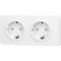 Aigostar - Haushaltssteckdose mit Rahmen 2-fach SCHUKO 250 V/16 A weiß