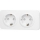 Aigostar - Haushaltssteckdose mit Rahmen 2-fach SCHUKO 250 V/16 A weiß