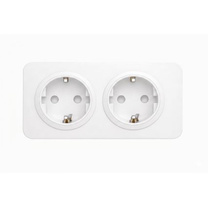 Aigostar - Haushaltssteckdose mit Rahmen 2-fach SCHUKO 250 V/16 A weiß