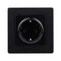 Aigostar - Haushaltssteckdose SCHUKO mit Rahmen 250 V schwarz