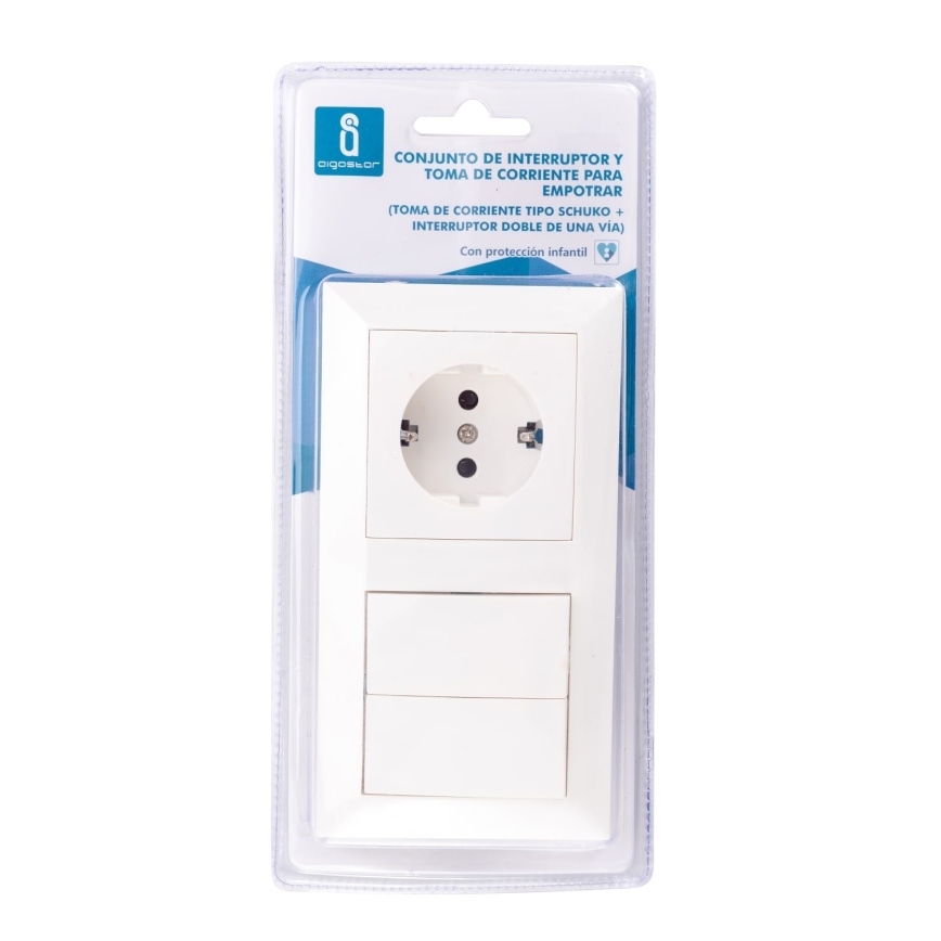 Aigostar - Hausschalter mit einer Steckdose 1x16A/250V