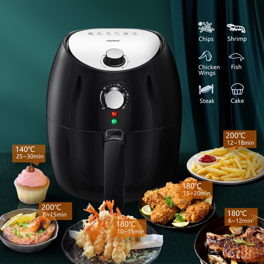 Aigostar - Heißluftfritteuse 1500W/230V 3,5l schwarz