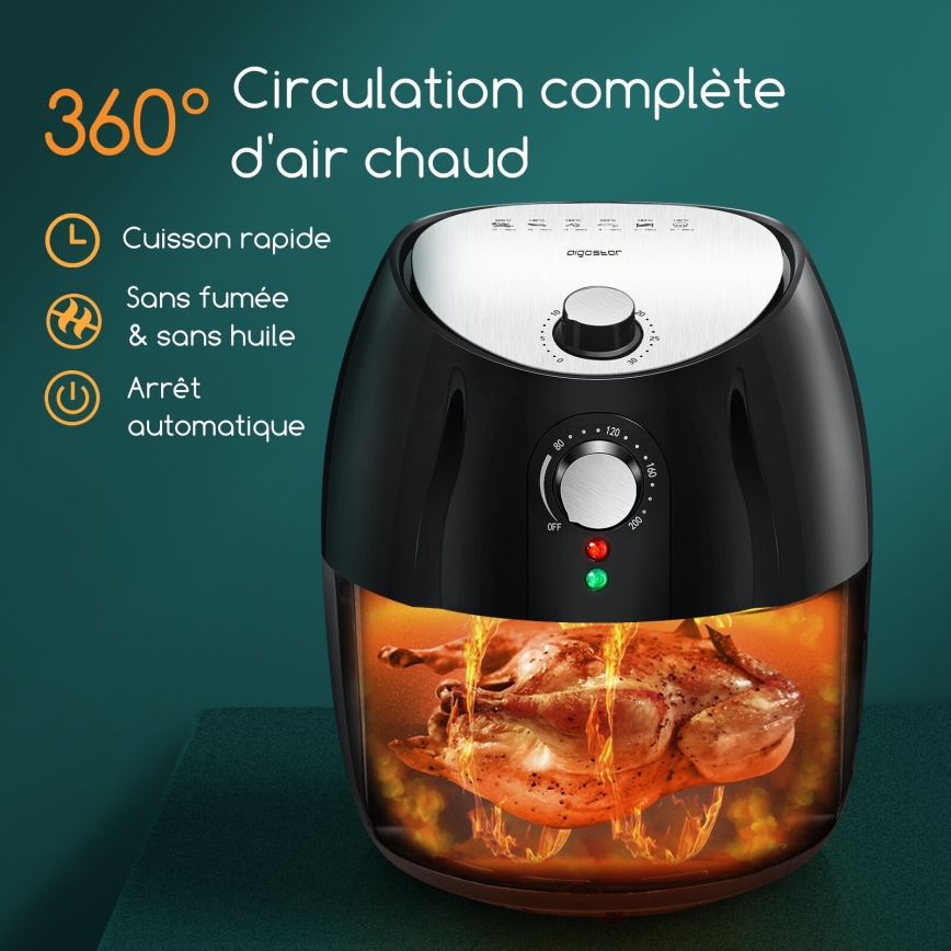 Aigostar - Heißluftfritteuse 1500W/230V 3,5l schwarz