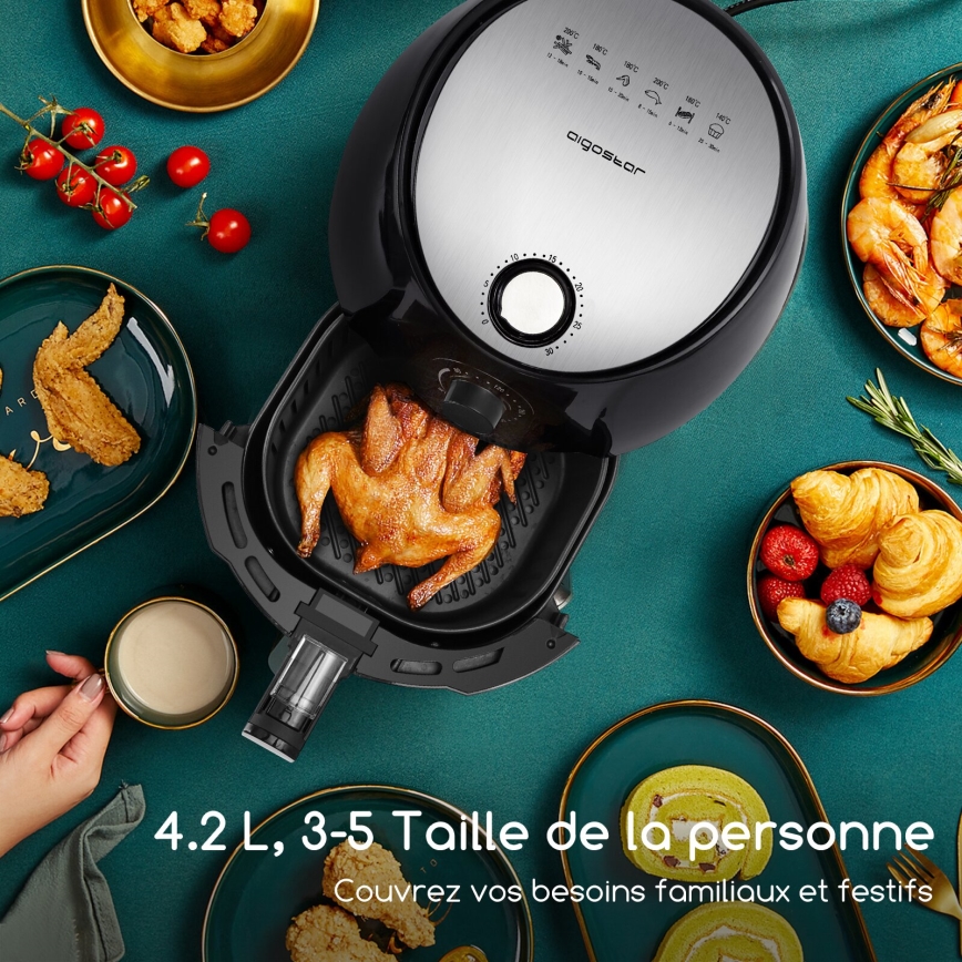 Aigostar - Heißluftfritteuse 1500W/230V 3,5l schwarz