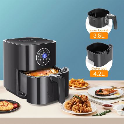 Aigostar - Heißluftfritteuse 1500W/230V 3,5l schwarz