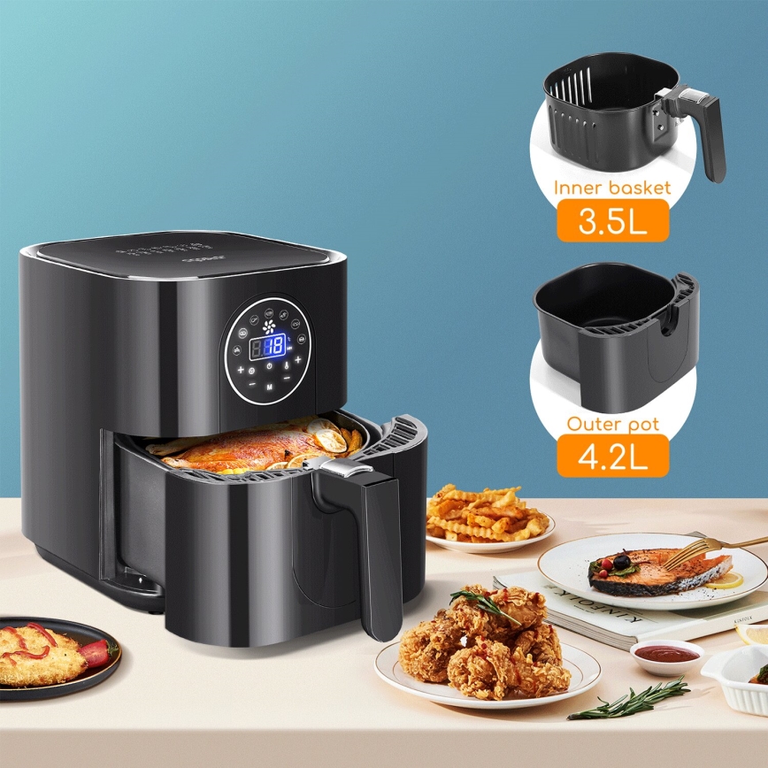 Aigostar - Heißluftfritteuse 1500W/230V 3,5l schwarz