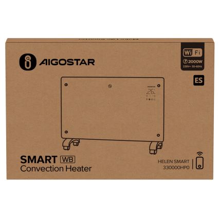 Aigostar - Intelligenter elektrischer Direktheizer/Konvektor mit LCD-Display ECO/1000/2000W WLAN