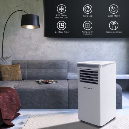 Aigostar - Smarte mobile Klimaanlage 3-in-1 1003W/230V 9000 BTU Wi-Fi weiß + Fernbedienung